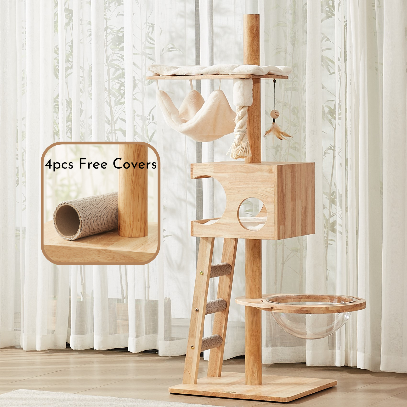 Minimalist Home Cat Tree (Solid Wood Version) L