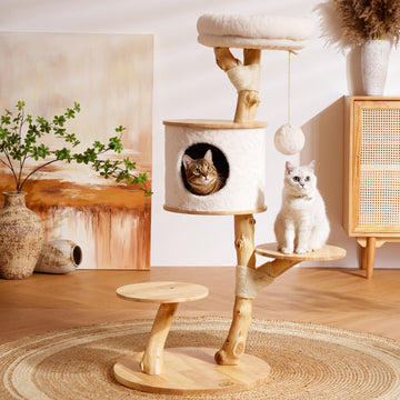 Natural Wooden Cat Tree C