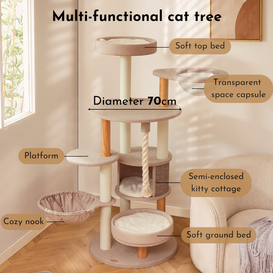 Enchanting Forest Cat Tree Lux (Solid Wood Posts)