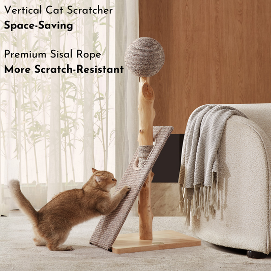 Natural Wood&Sisal Cat Scratcher