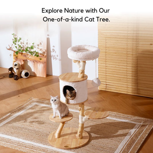 Natural Wooden Cat Tree C