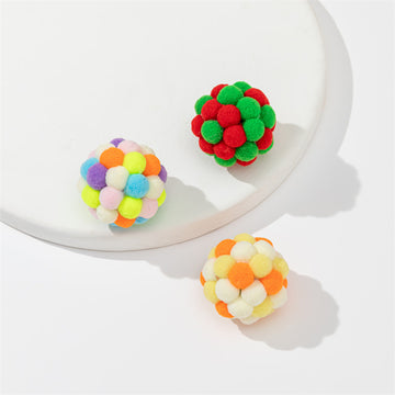 Colorful Handmade Bell Ball Cat Toy 3pcs