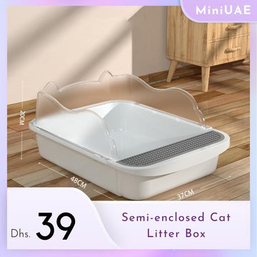 Semi-enclosed Cat Litter Box