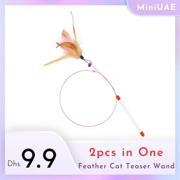 Feather Cat Teaser Wand (2pcs in One)